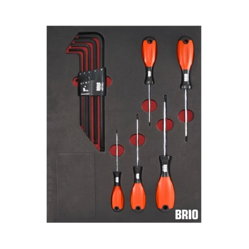 14 Piece Screwdriver Torx - Long Allen Set With Foam inlet
