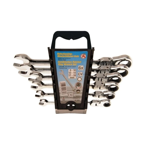6 Pieces Ratchet Combination Spanner Set 8-19 Mm 72 Gears