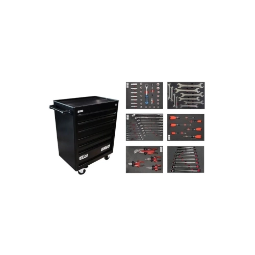 Tool Trolley 6 Drawers Black Eco Full 74 Pcs