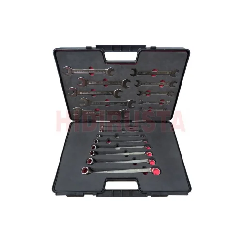 18 Piece Double Open Ended - Ring Wrench Set in Plastic Case