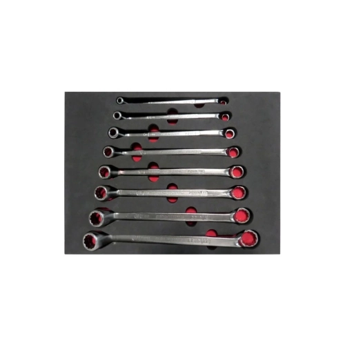 8 Piece Double-Ended Ring Wrench Set 6X7 - 20X22 With Foam inlet