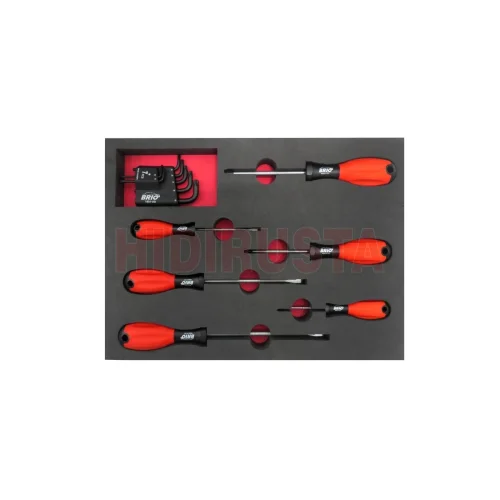 13 Piece Allen Torx, Phillips And Flat Head Screwdriver Set With Foam inlet