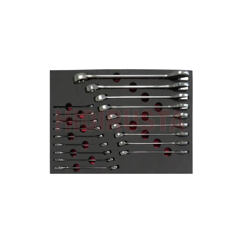 18 Pieces Combination Spanner Set 6 - 27 With Foam inlet