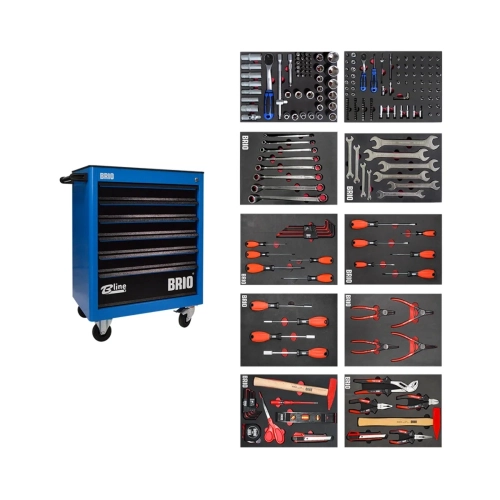 Tool Trolley 6 Drawers Blue New 233 Pcs