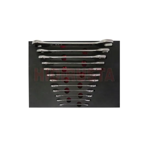 12 Piece Double Open Ended Wrench Set 6X7 - 30X32 With Foam inlet
