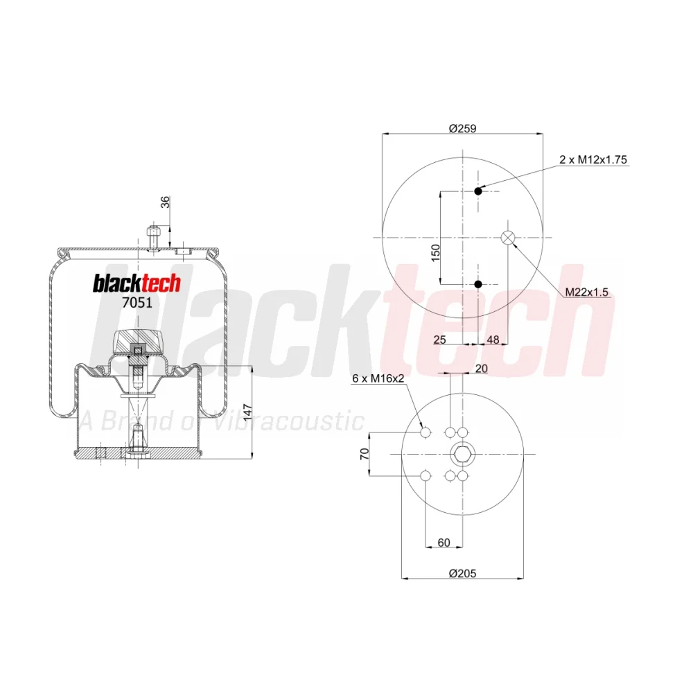 Air Springs Complete Metal Piston