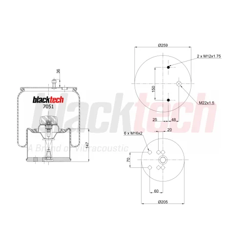 Air Springs Complete Metal Piston