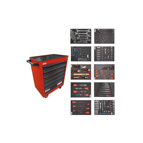 Tool Trolley 6 Drawers Red Brio 2022 Full 259 Pcs