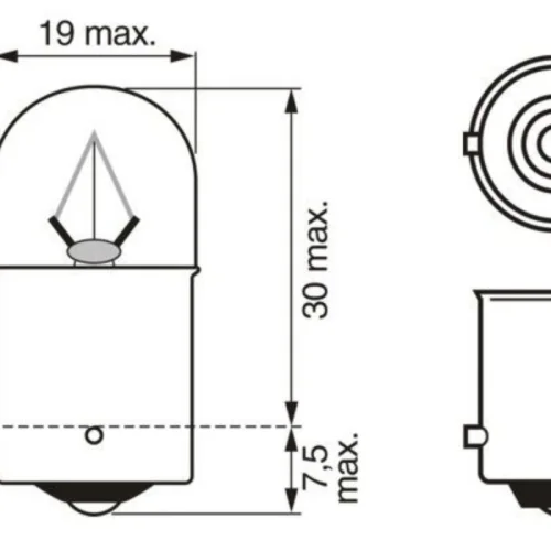 Ampul R5W Çift Duy, 24V, 5W BA15s (Eco)