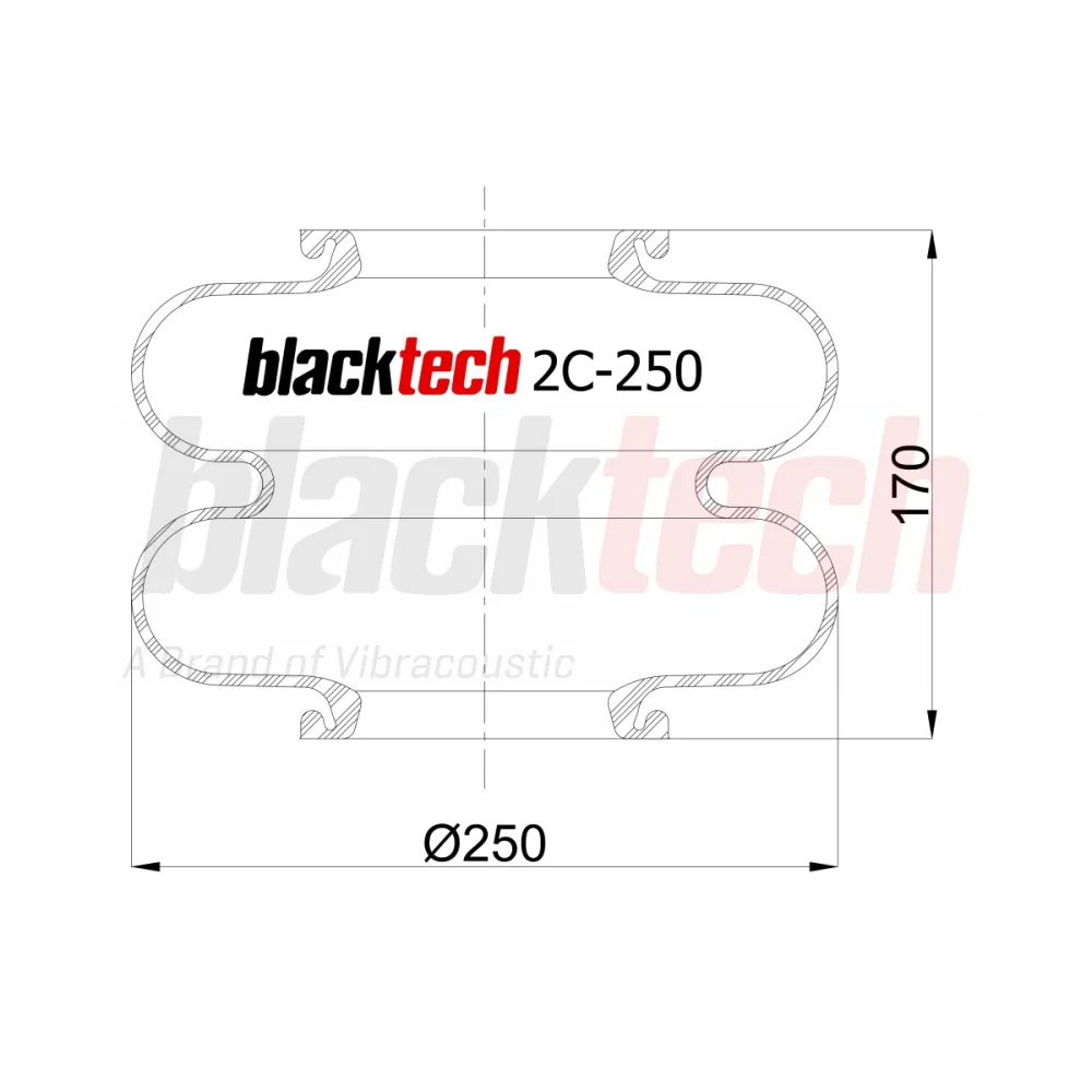 Air Springs Two Layer Rubber 620N Hydro 34 Bar