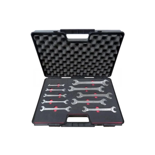 10 Piece Double Open Ended Wrench Set 6X7 - 24X27 in Plastic Case