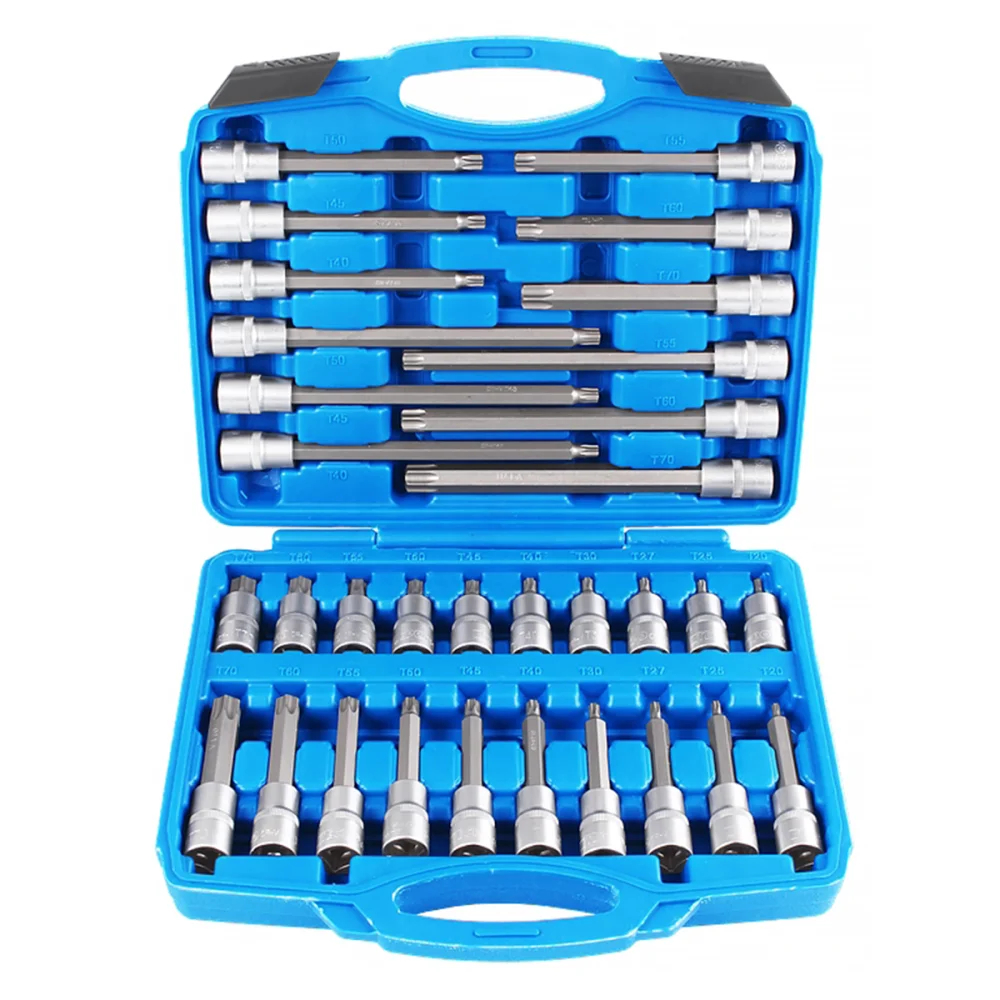 Socket Set Torx 1/2 32 Pieces T20-T70 Short - Medium - Long