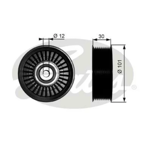 Deflection/Guide Pulley, V-Ribbed Belt
