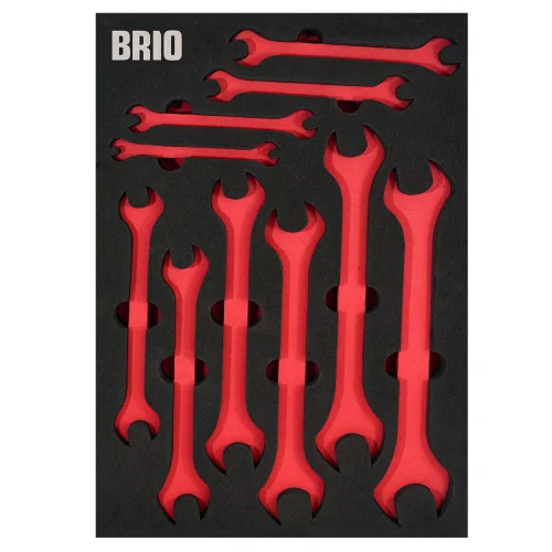 Wrench Open Ended Set 10 Pieces 6X7-24X27 B Line Foam inlet Empty