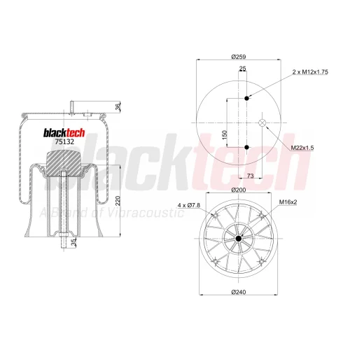 Air Springs Complete Plastic Piston  2626 V