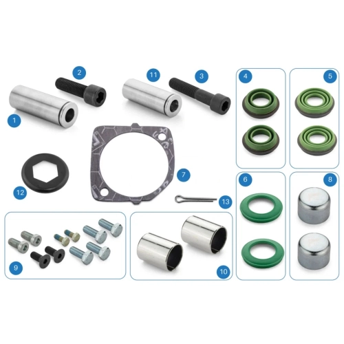 Caliper Pin And Bushing Repair Kit Meritor