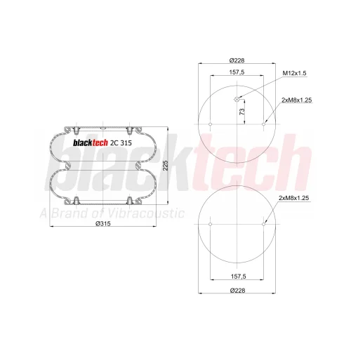 Körük İki Katlı Pleytli M12 X1,5 M8