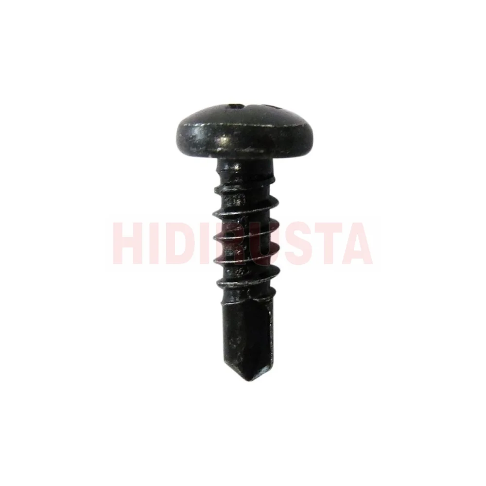 Black Drilling Screw For License Plate 4,8X25