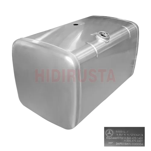 Yakıt Deposu 550 Lt Alüminyum Actros (Yük.700mm, En 700mm, Uz.1275mm)