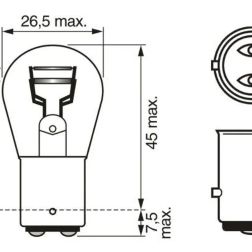 Ampul P21W-5 /12V / Çift Duy  (Fren,Sinyal,Park)
