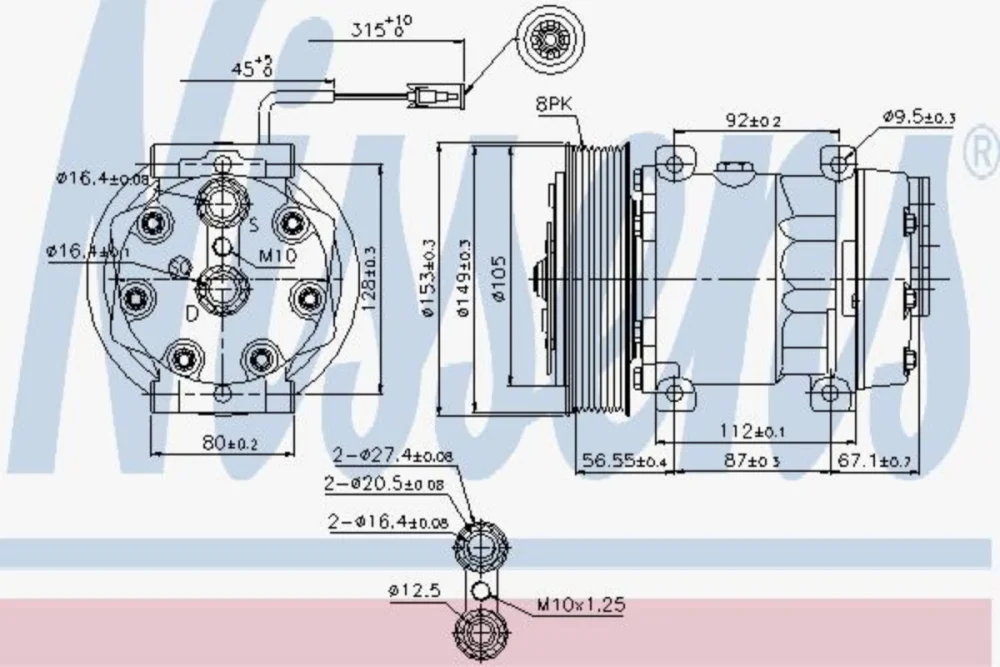 Air Conditioning Compressor 440-450 Ps