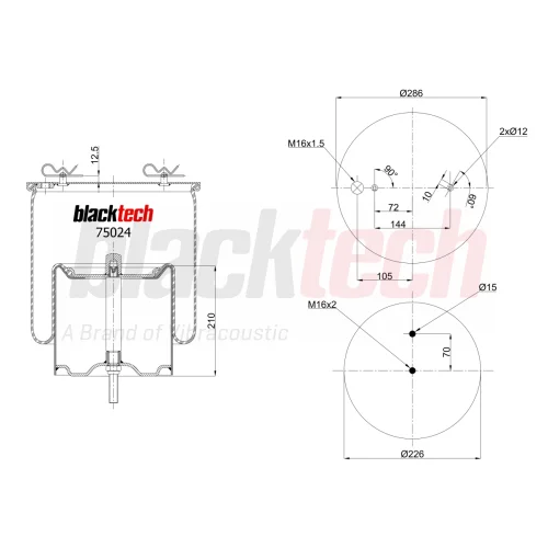 Air Springs Complete Metal Piston  (Six Closed)