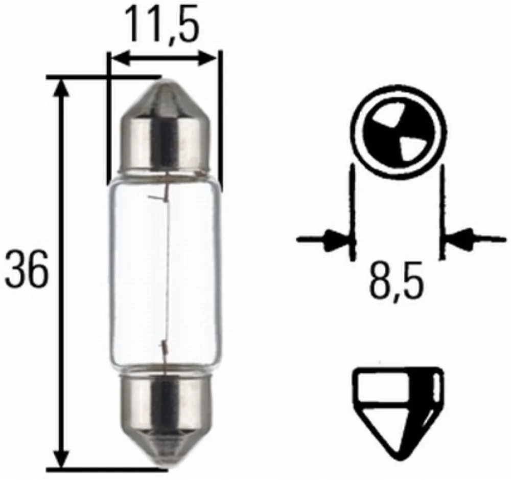 Sofit Ampul C5W 12V (36mm)