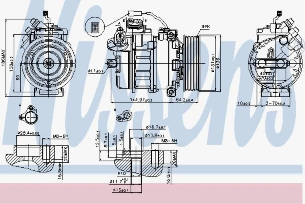 A , C Compressor 457 Engine (Pulley)