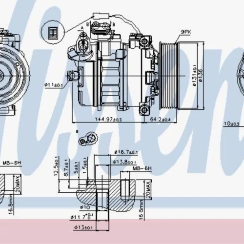 A , C Compressor 457 Engine (Pulley)