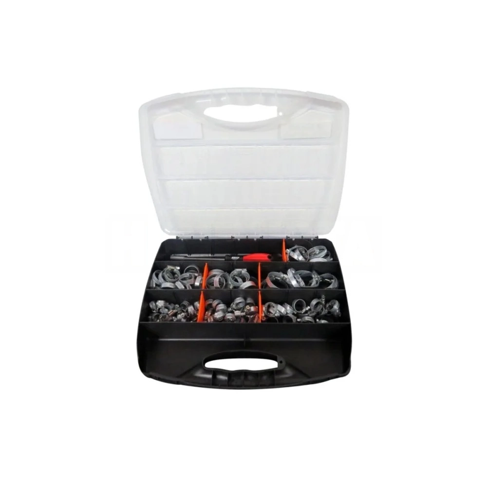 112 Piece Hose Clamp Set 8X16 - 32X50 in Plastic Case
