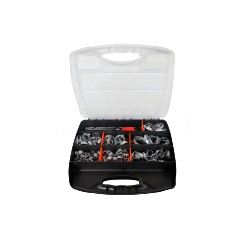 112 Piece Hose Clamp Set 8X16 - 32X50 in Plastic Case