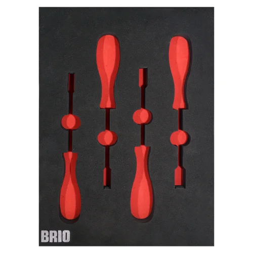 Screwdriver Set Socket 4 Pieces 7-8-10-13 B Line Foam inlet Empty