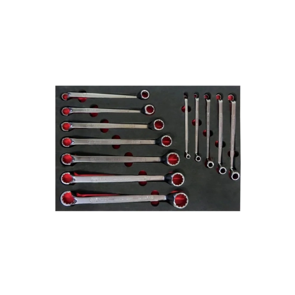 12 Piece Double-Ended Ring Wrench Set 6X7 - 30X32 With Foam inlet