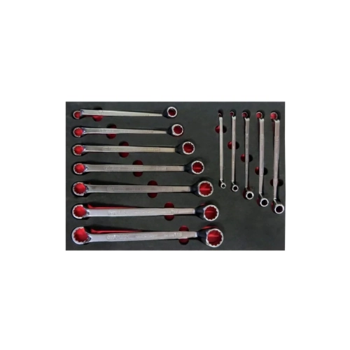 12 Piece Double-Ended Ring Wrench Set 6X7 - 30X32 With Foam inlet