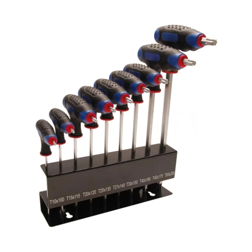 9 Piece T-Handle Torx Screwdriver Set T10-T50