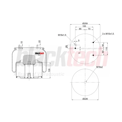 Air Springs Complete Metal Piston