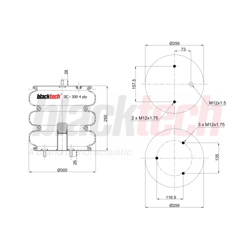 Axle Lifting Bellows (3 Tiers)