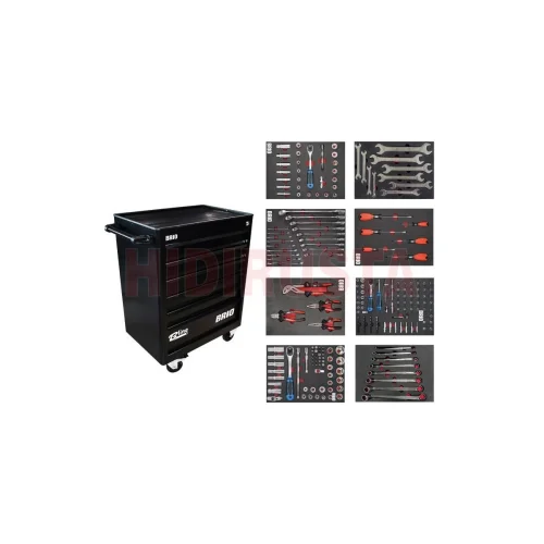 Tool Trolley 6 Drawers Black Pro Full 239 Pcs