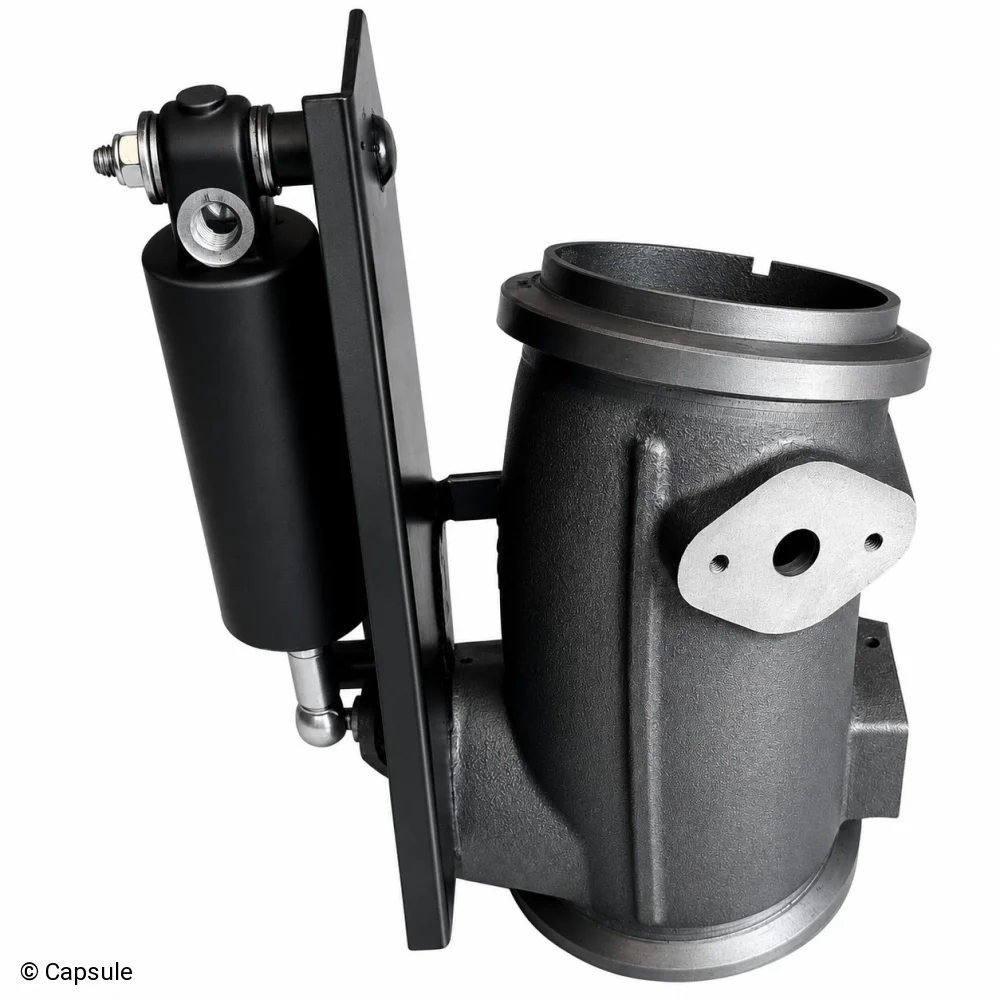 Exhaust brake with piston