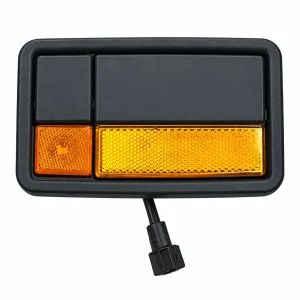 Luggage flap handle with lamp